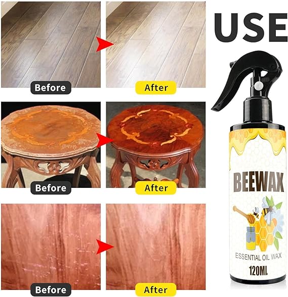 A Fresh deal Beewax spray (120ml) + Beewax 85g(wax) + sponge Beeswax Furniture Polish and Cleaner - Image 4