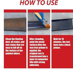 Rust paint Metallic Paint Anti Rust Protection Coating for removing rust from metal (with brush )Steel Box - 300gm