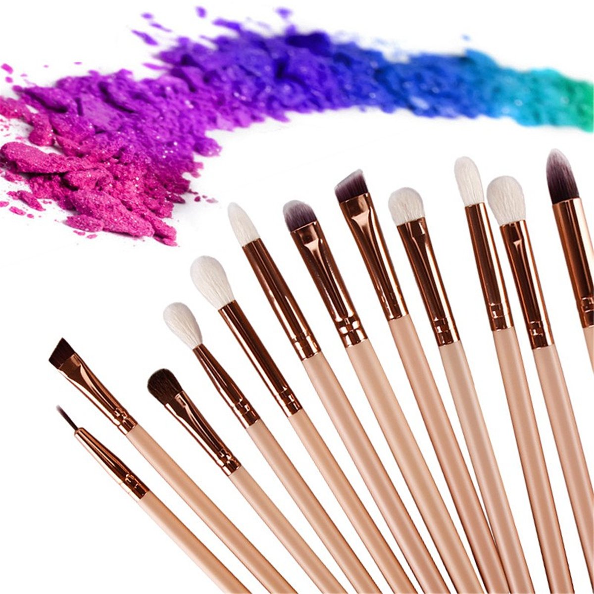 Make Up Eye Brushes Set, Lover Bar 15pcs Makeup Brush- with Travel Organizer with pouch(random color) - Image 2