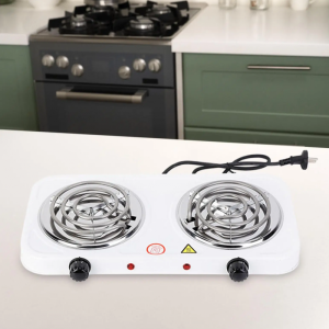 Double Electric Stove 2000 Watt Dual Hot Plate Cooker with Twin Coil Burners