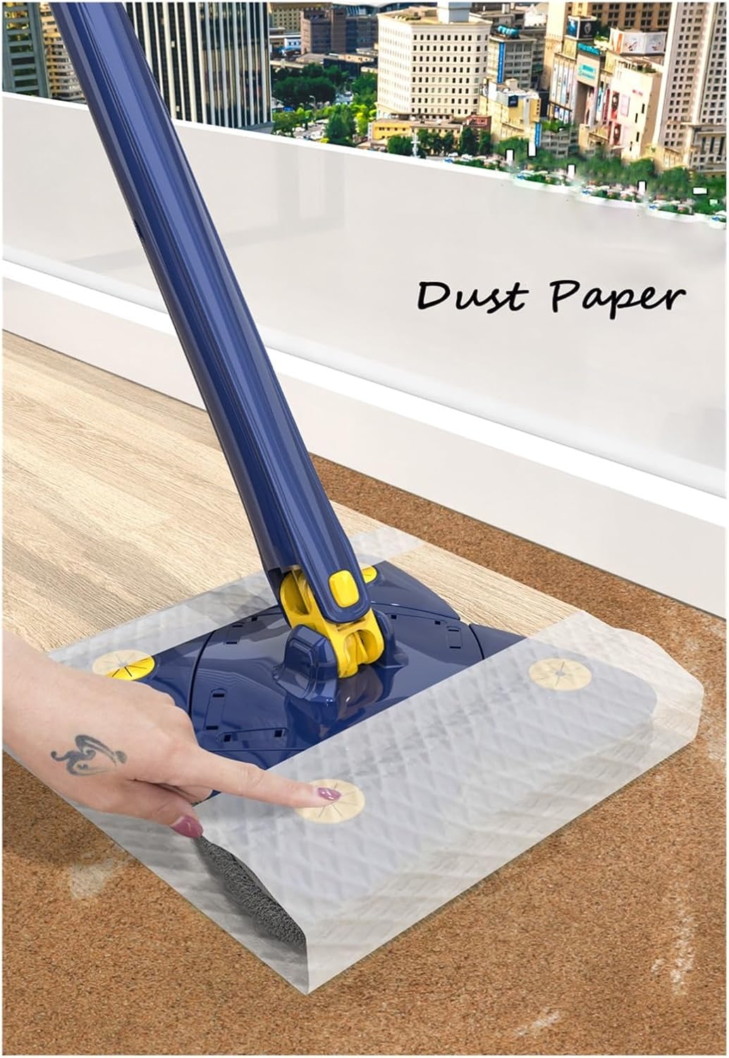 360° Rotatable 4 Leaf Clover Twist Water Auto Squeezes Mop Adjustable Corner Mop Self Squeezing Wringing Mop Multifunctional Rotating Mop For Floor Wall Window - Image 4
