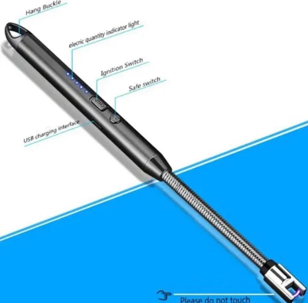 Rechargeable USB Electric Candle Lighter Windproof Flameless Plasma Arc Lighter with 360° Flexible Long Neck - Image 2