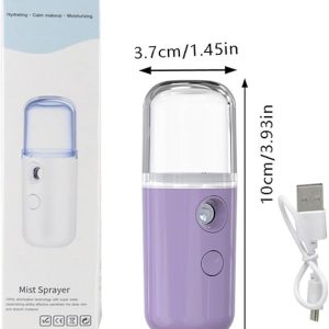 Portable Nano Facial Mist Sprayer  Hydrating Ionic Facial Steamer for Instant Skin Moisture, Glow & Refreshing Mist | USB Rechargeable