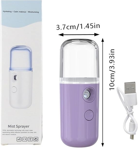 Portable Nano Facial Mist Sprayer Hydrating Ionic Facial Steamer for Instant Skin Moisture, Glow & Refreshing Mist | USB Rechargeable