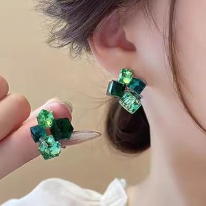 PJX-121 Crystal Sparkling Korean Earrings  Elegant Shine, Premium Style & Stunning Feminine Charm
