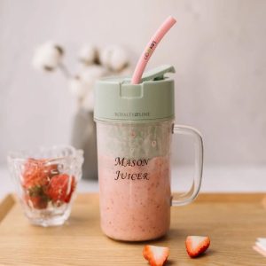 Professional Mini Juicer Portable Blender & Smoothie Maker with Built-In Straw