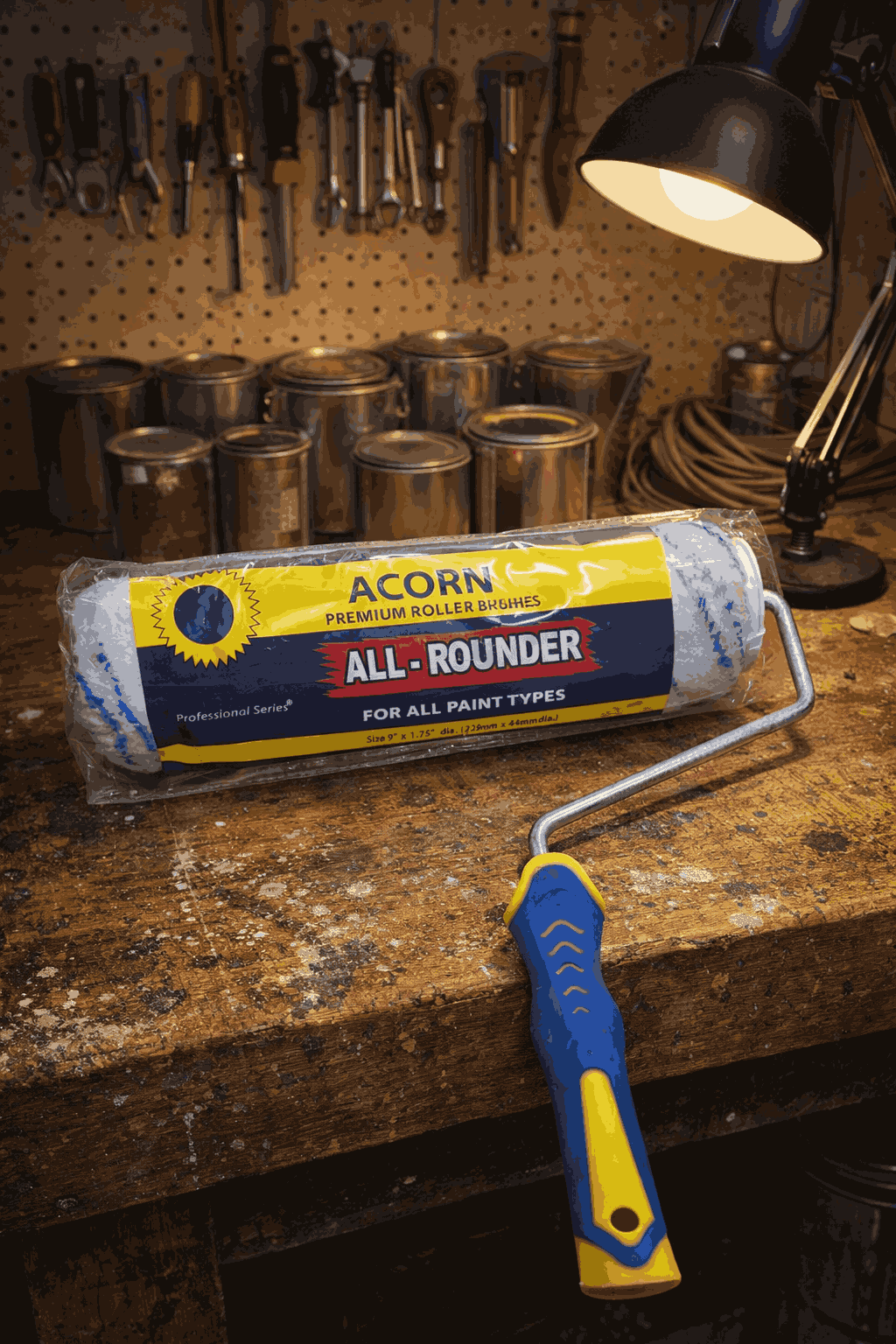 Acorn Premium All-Rounder 9-Inch Paint Roller Professional Series Multi-Purpose Painting Tool with Ergonomic Grip High-Quality Roller for All Paint Types - Image 2