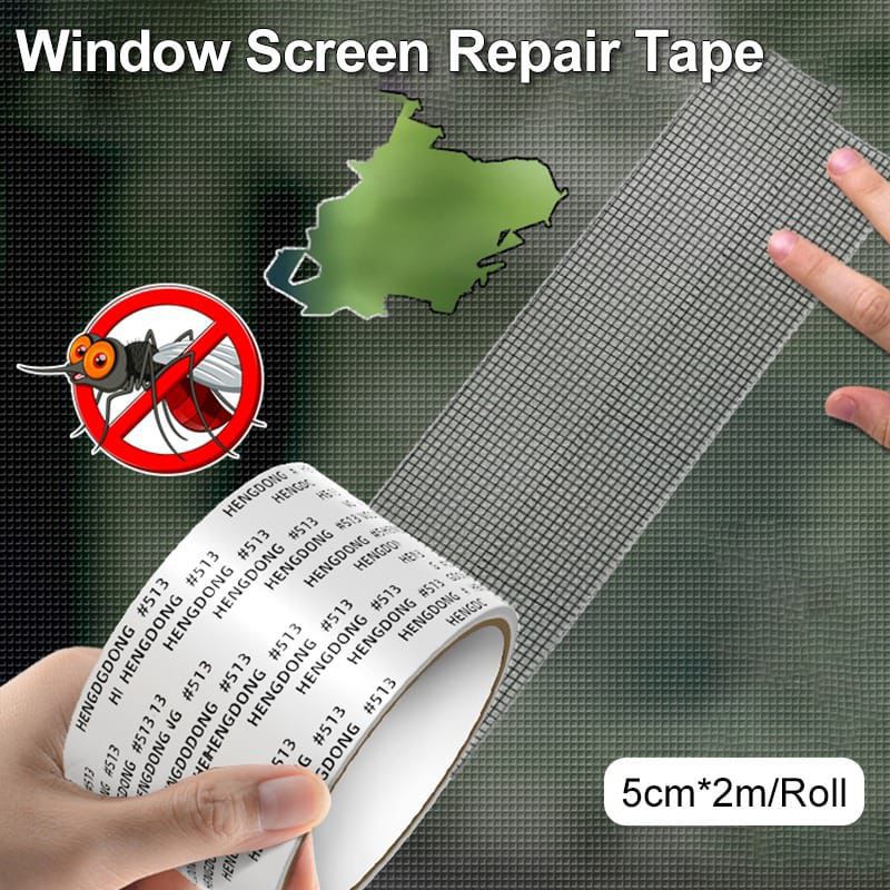 Mesh Roll Tape Window Screen Repair Patch Strong Self-Adhesive Fiberglass Mesh, Easy DIY Screen Repair Tape For Windows & Doors