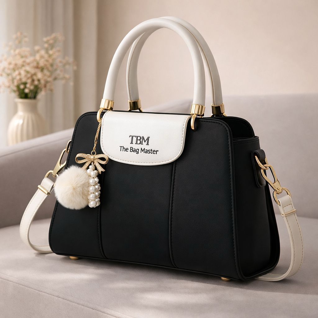 TBM The Bag Master Luxury Handbag Elegant Two-Tone Designer Tote for Women - Image 2