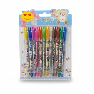 12 Colors Gel Pens Set Glitter & Metallic 1.0mm Fine Tip | Kids Coloring, Sketching & Drawing Gift Set