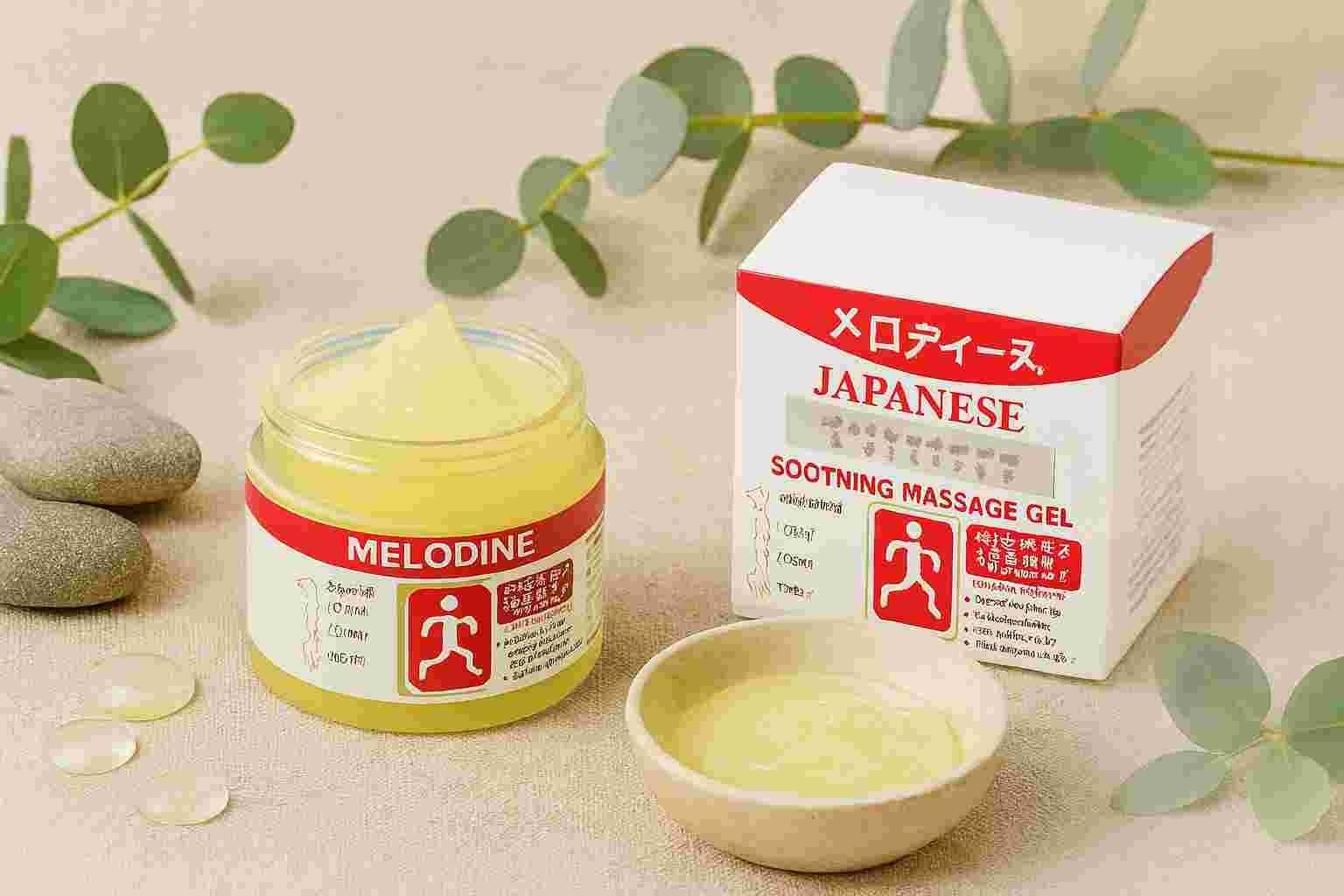 MELODINE Japanese Soothing Massage Gel Muscle & Joint Pain Relief Cream for Shoulder, Neck, Back & Knee Fast-Absorbing Herbal Formula (50g) - Image 3