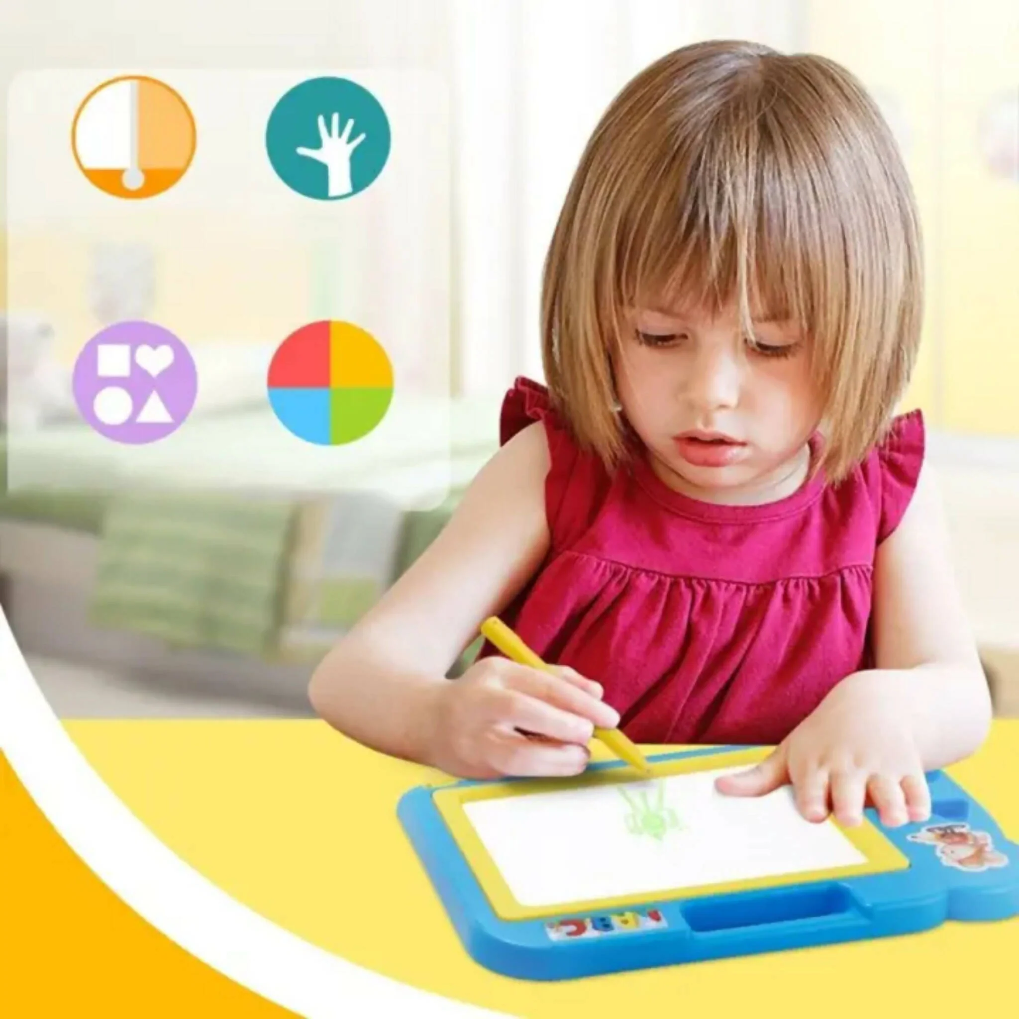 Magnetic Learning Drawing Board for Kids Erasable Doodle Pad with Pen, Educational Writing & Sketching Toy - Image 3
