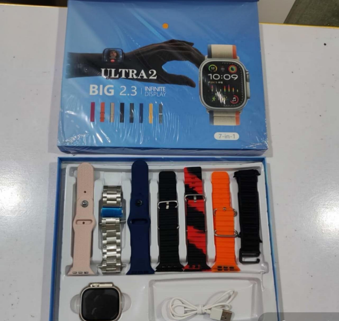 iMounra 2 BIG 2.01 Ultra Smartwatch Random Box | 7 in 1 Strap Multi-Color Bundle - Image 5