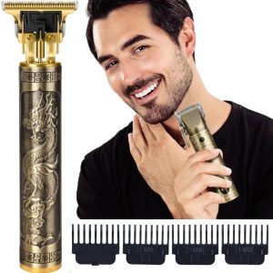 Metal Body Vintage T9 Hair Trimmer for Men  Professional USB Rechargeable Beard & Hair Cutting Machine | Precision Shaver with Powerful Motor