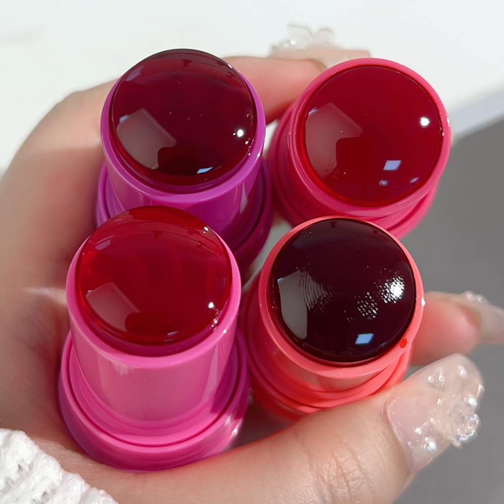 pack of 4 Cheek Lip Tinted Moistured Blush Stick Eyes Cheek Lip Brighten Cream Water Jelly Tint Stick Matte Contour Makeup - Image 2