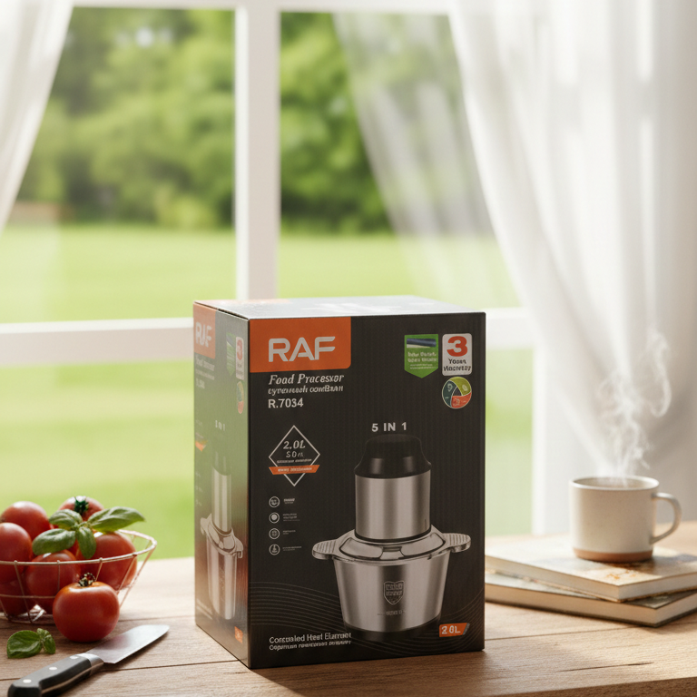 RAF Electric Meat Chopper 800W 2L Stainless Steel Bowl Food Processor For Meat And Vegetables - Image 2