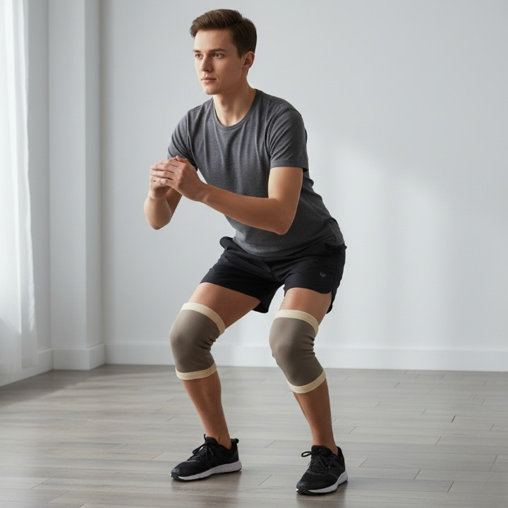 1 Pair Elastic Knee Support Sleeve Compression Knee Cover For Pain Relief, Joint Protection, And Sports Injury Recovery For Men And Women - Image 2