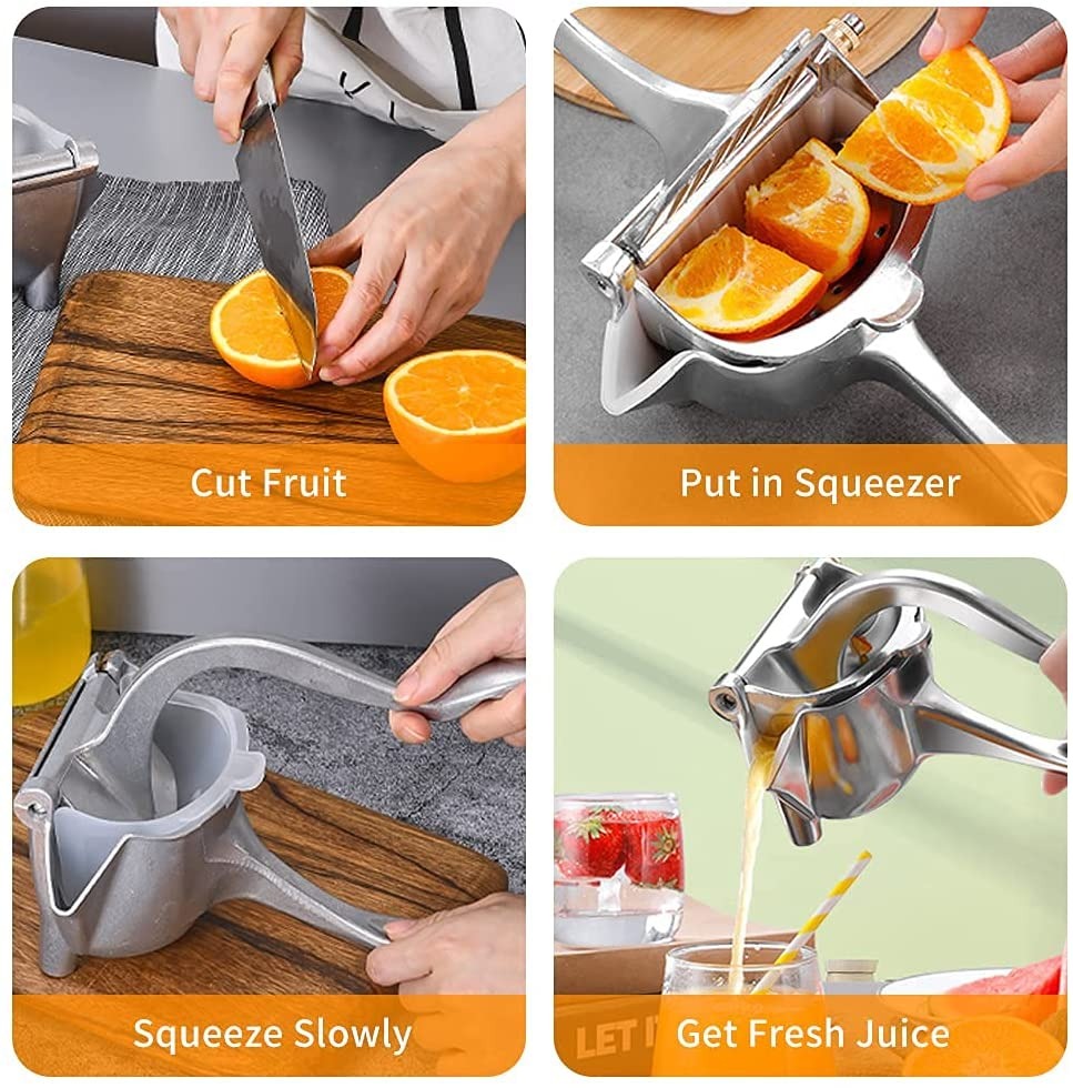 Stainless Steel Lemon & Orange Clip Handheld Fruit Juicer Durable Manual Portable Citrus Squeezer for Kitchen & Baby Fruit Juice - Image 2
