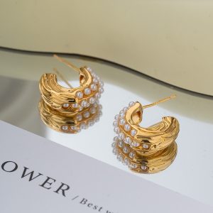 ZJX-169 Pearl Bali Elegant Korean Style Earrings, Stylish Fashion Jewellery for Women