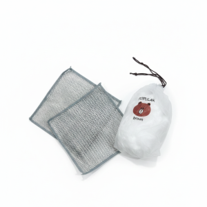 Combo Deal 2 Pcs Metal Wire Cleaning Cloths with 1 Bear Design Food Cover Packet Kitchen Cleaning & Food Protection Set