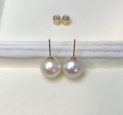 PJT-177 Simple Pearl Earrings 10mm Elegant Jewelry, Stylish Accessory for Women- White Colour - Image 2