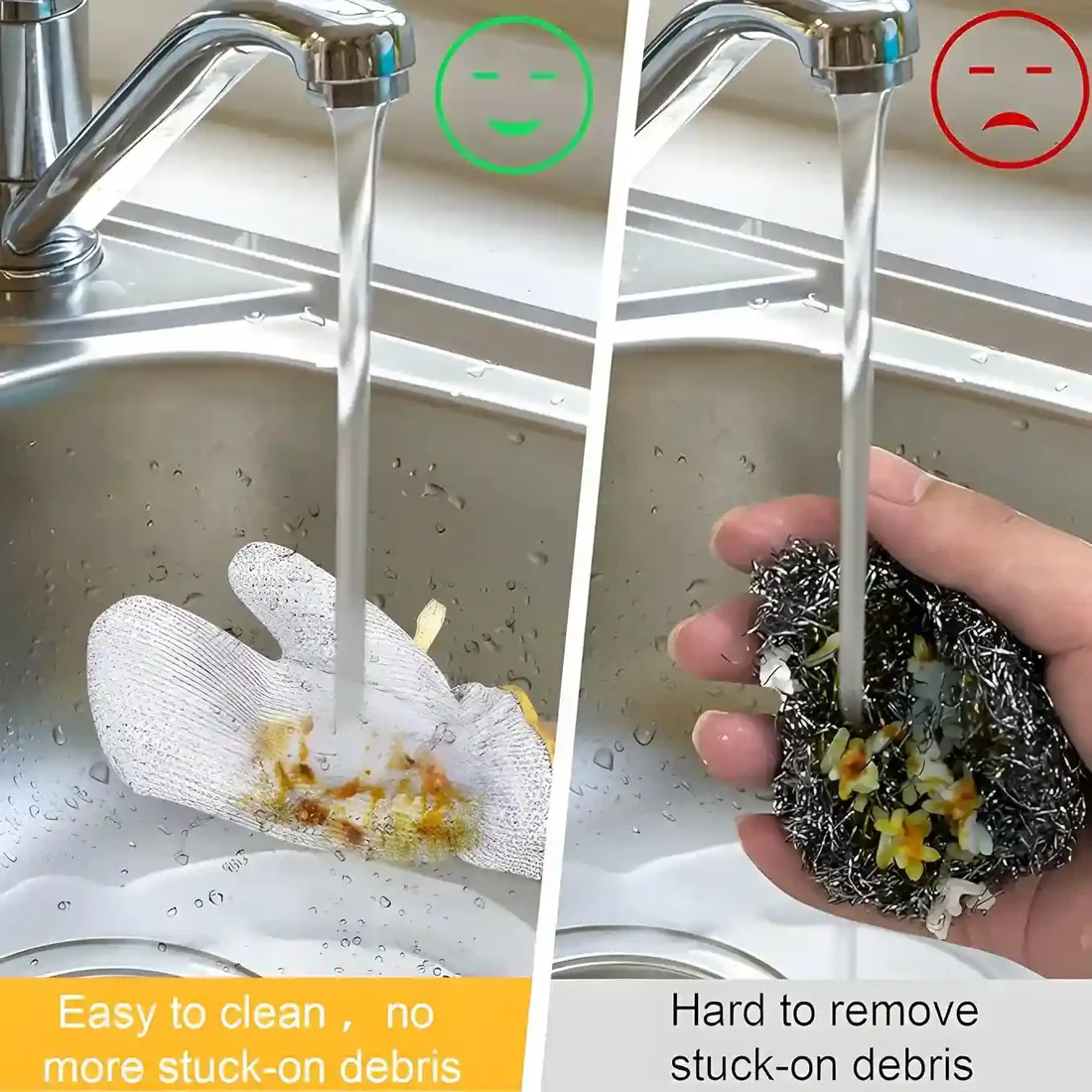 Multipurpose Wire Dishwashing Gloves | Dishwashing Rags for Wet and Dry, Steel Wire Miracle Cleaning Cloth with Glove Shape, Non-Scratch Wire Dish Cloths for Washing Dishes, Kitchen | Anti-heat aluminium gloves - Image 4