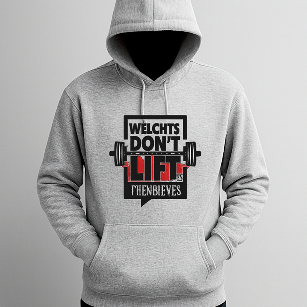 New Summer Collection Full Grey Hoodie Weight Don't Lift Printed For Men And Boys - Image 2