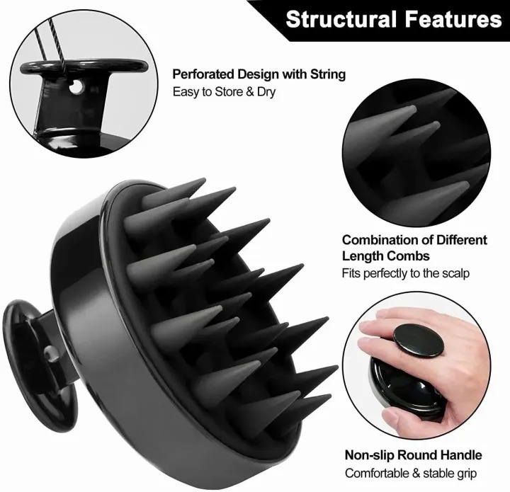 1 Piece Scalp Massager Shampoo Brush Silicone Hair Scalp Scrubber for Deep Cleaning & Relaxing Massage (Multicolor, Pack of 1) - Image 5
