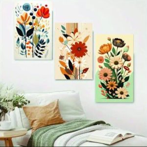 3-Piece Wooden StickyTile Frame Set 8x11 Inch Wall Art Frames with Double Tape