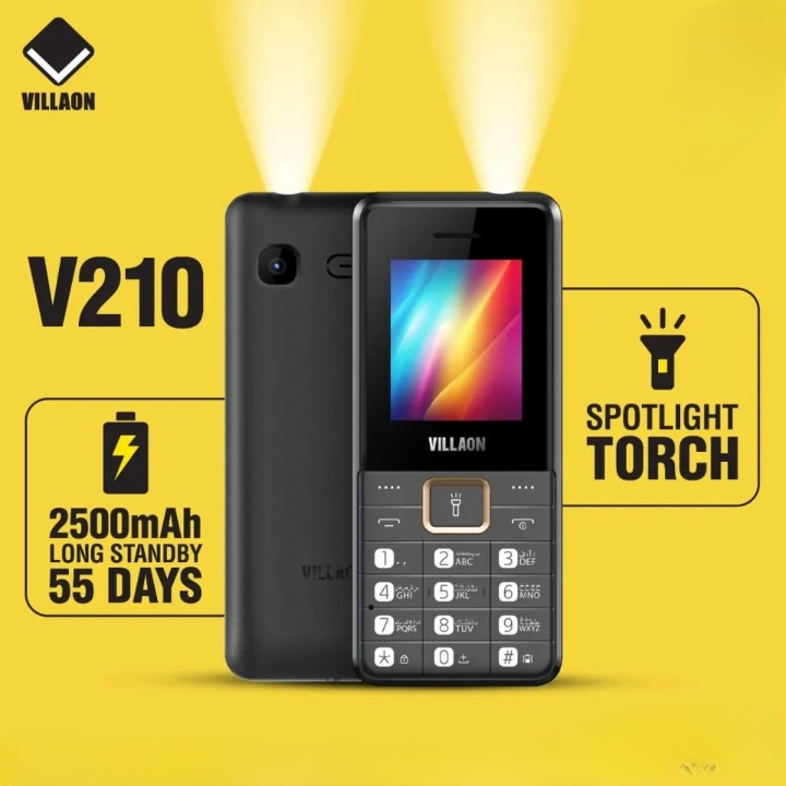 Villaon V210 1.8 Inch LCD Dual SIM Mobile With Removable 2500mAh Battery Basic Camera FM Radio Torch Light And PTA Approved (Random Color) - Image 2