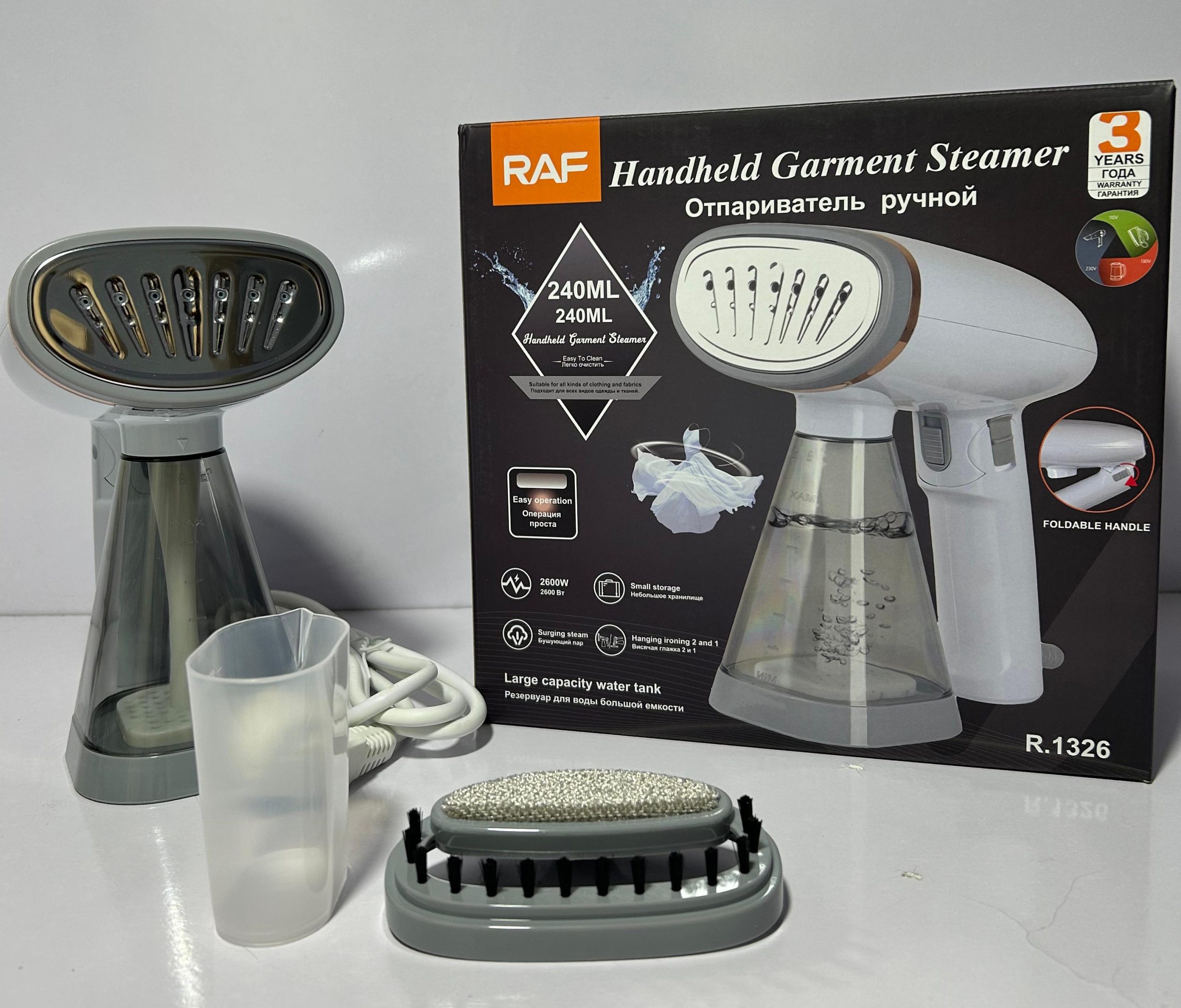RAF Handheld Garment Steamer Iron 240ML Foldable Portable Steam Iron for Clothes R.1326 - Image 3