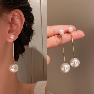 AWJ-157 Elegant Pearl Hanging Korean Earrings Stylish, Lightweight & Trendy Fashion Jewelry for Women