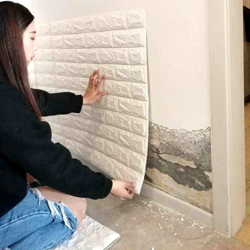 3d Wall Sticker White Brick Sheet - Image 2