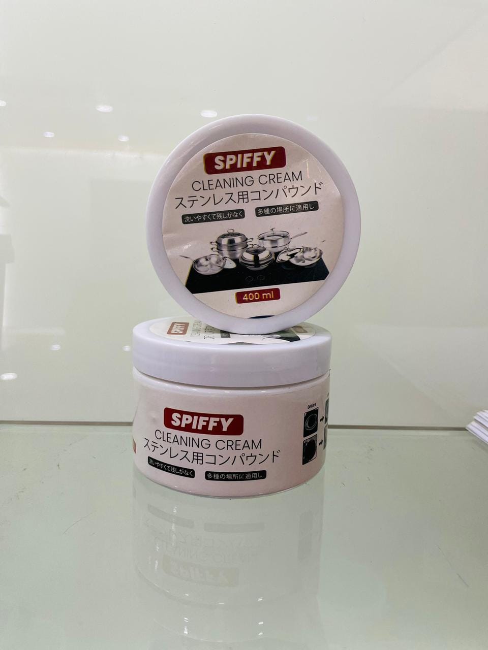 Spiffy Stainless Steel Cookware Cleaning Cream 400ml Powerful Kitchen Utensil & Cookware Cleaner - Image 2