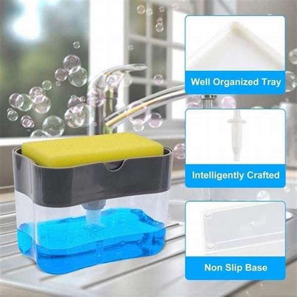 2-in-1 Soap Pump Dispenser with Sponge Holder Kitchen Sink Liquid Soap Dispenser for Easy Dishwashing (Without Sponge)