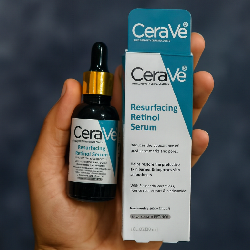 Cerave Resurfacing Retinol Serum 30ml Gentle Face Serum For Smoother Skin Texture, Reduces Post Acne Marks, And Restores Healthy Radiant Complexion - Image 3