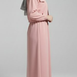 Stylish 2 Piece Set Long Frock Maxi Dress With Matching Zipper Jacket Premium Quality