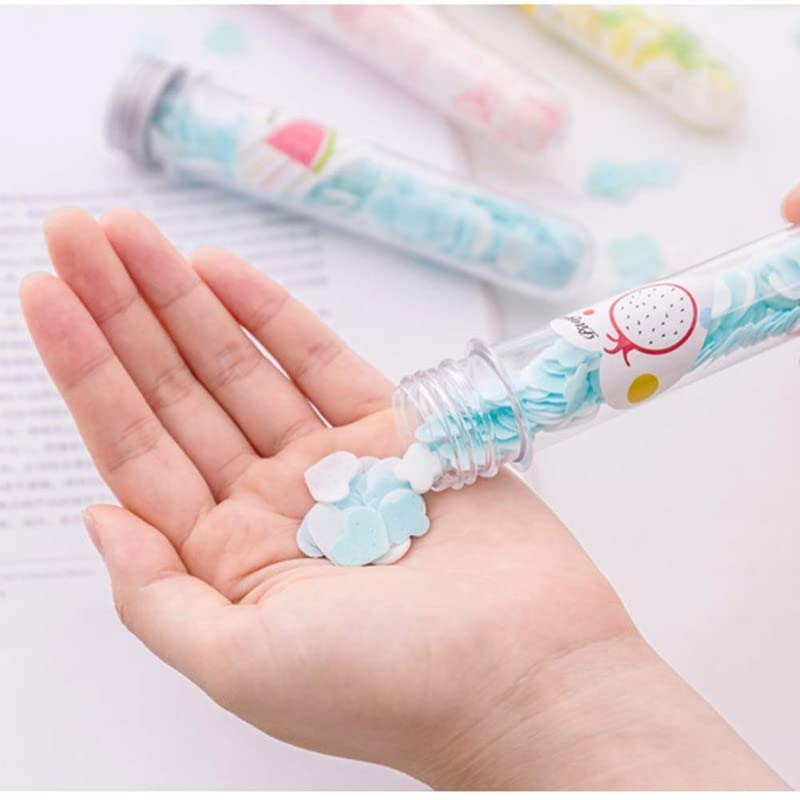 Portable Mini Paper Soap Sheets in Travel Tubes Scented Disposable Hand Wash Flakes - Image 2