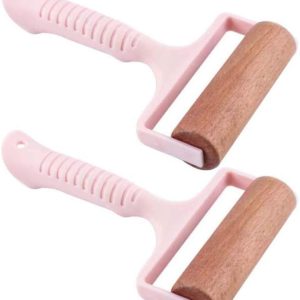 2pcs Wooden Rolling Pin for Baking  Hand Push Dough Roller with Non-Stick Surface, Lightweight & Kid-Friendly