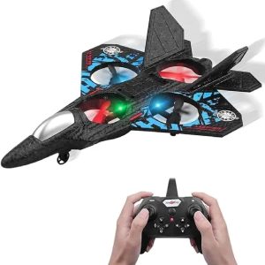 Premium RC Fighter Jet Plane  2.4G Remote Control Foam Airplane Toy with Lights | High-Speed Glider | Helicopter Style Stunt Aircraft for Kids & Adults