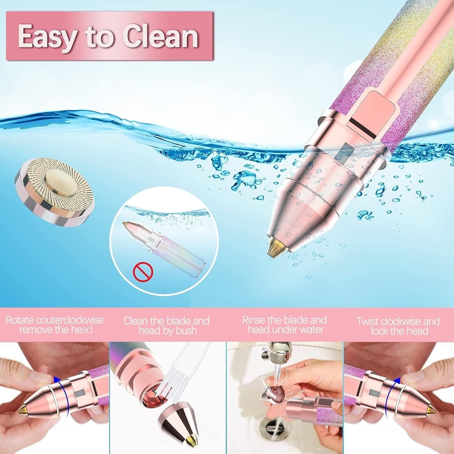 Portable Precision Electric Eyebrow Trimmer with Built-in LED Light Compact & Travel-Friendly Grooming Tool - Image 2