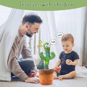 Dancing Cactus Toy for Kids  Talking & Singing Plush Cactus | Interactive Mimic Toy | Battery Operated Fun Toy for Toddlers (Without Box)