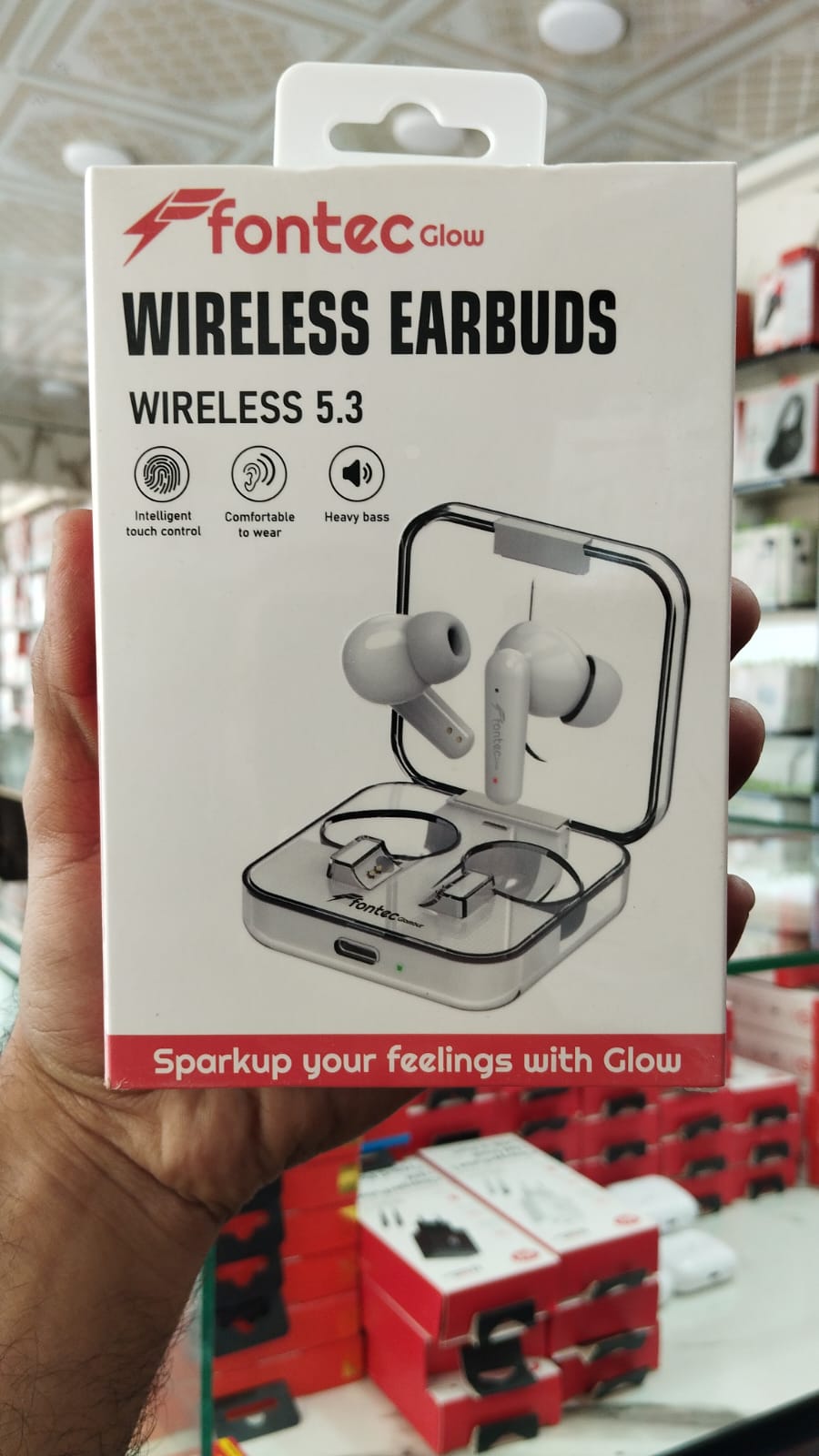 Fontec Glow Airbuds ENC Gaming Wireless Earbuds with Deep Bass & LED Display - Image 3