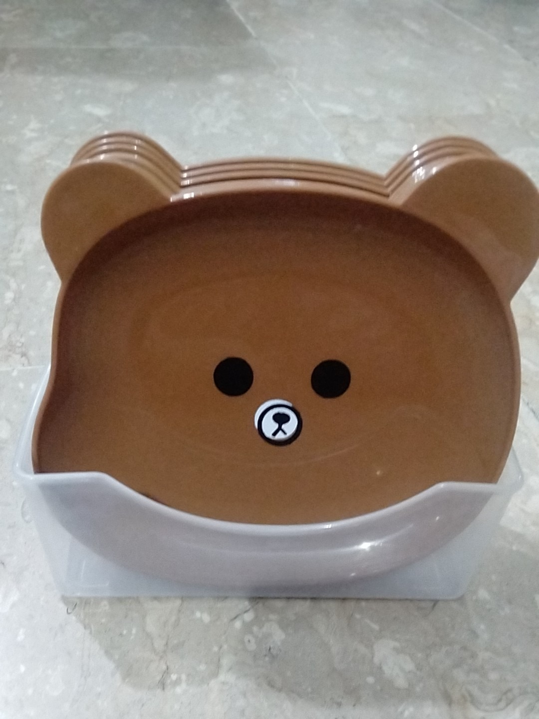 8Pcs Bear Shape Plate Set | Random Colour - Image 4