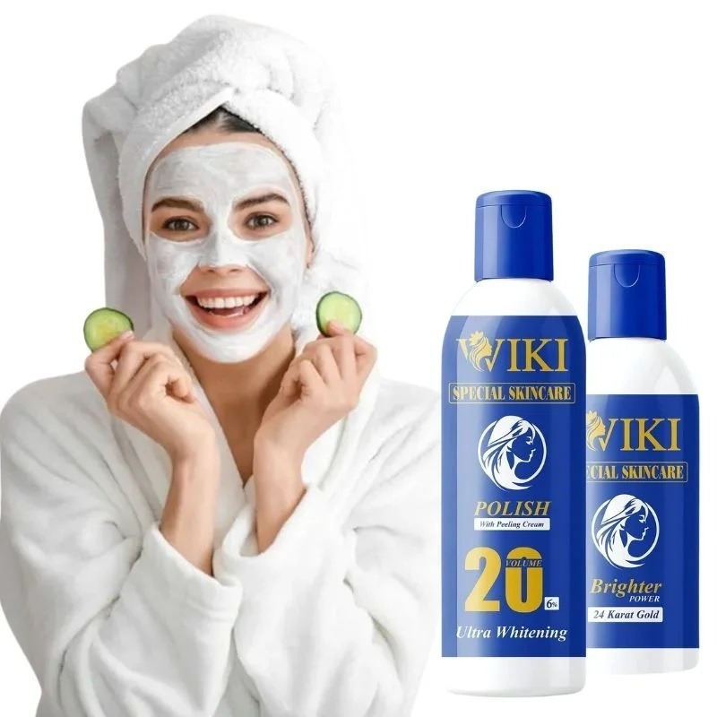 WIKI Special Skin Care Polish With Peeling Cream 200ml & 24K Gold Brighter Powder 100ml Ultra Whitening Formula - Image 4