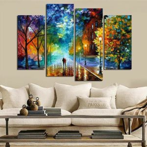 Set of 4 Decorative Wall Art Canvas Frames  Modern 4 Pcs Wall Frame Set (2pcs 8x14 Inch & 2pcs 8x16 Inch)