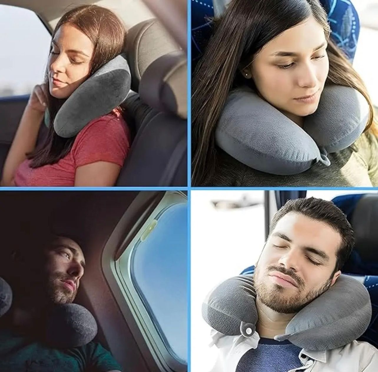 H HOMEWINS 100% Pure Memory Foam Travel Pillow Soft Neck & Head Support Cushion for Airplane, Car, Home & Office (Black) - Image 3