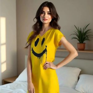 Mystic Flow 3 Piece Nightwear Set for Women  Free Size Soft Jersey Interlock Nighty with Panty & Poni