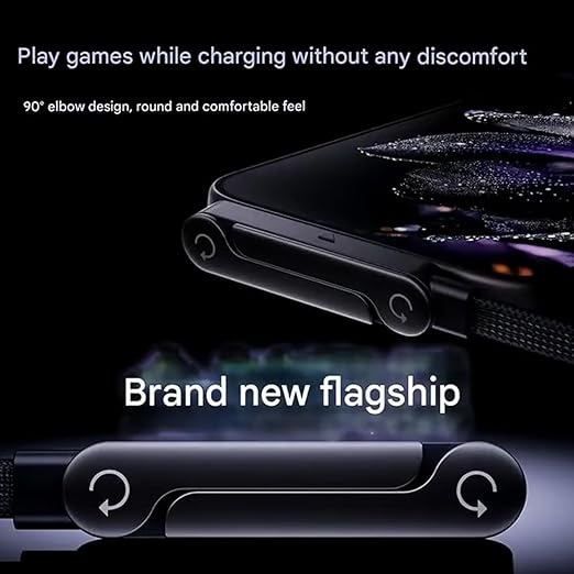 240W Type-C to Type-C Fast Charging Cable with Adjustable Stand 1.5M PD 3.1 90° Elbow Gaming Cable - Image 2
