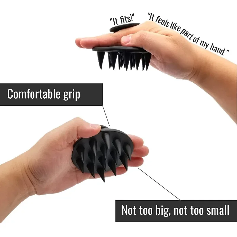 Head Cleansing & Scalp Massage Brush Soft Bristles for Wet & Dry Use (Black color)